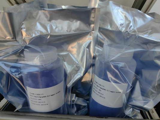 उच्च शुद्धता कॉस्मेटिक कॉपर ट्राइपेप्टाइड-1 CAS 89030-95-5 Ghk-Cu For Anti-Aging CAS 49557-75-7