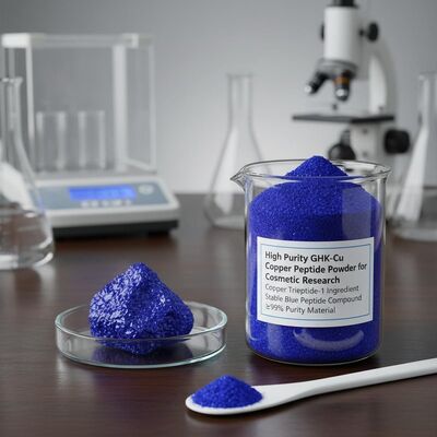 उच्च शुद्धता GHK-Cu तांबा पेप्टाइड पाउडर कोलेजन उत्पादन के लिए स्थिर संरचना के साथ