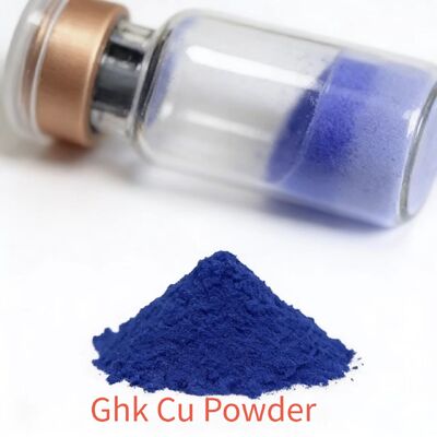 GHK-Cu कॉपर पेप्टाइड पाउडर ≥99% शुद्धता त्वचा देखभाल में कोलेजन उत्पादन और झुर्रियों को कम करने के लिए
