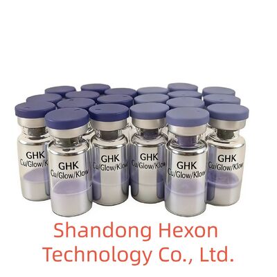 थोक GHK-Cu कॉपर पेप्टाइड फ्लायल्स 50mg 100mg फ्रीज-ड्राई पाउडर त्वचा देखभाल अनुसंधान के लिए